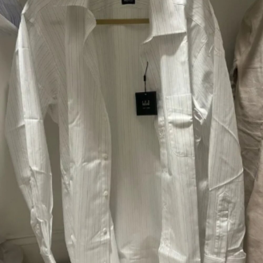 Ike Behar White Dress Shirt Classic Cotton